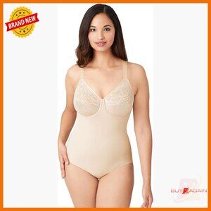 Stretch Shapewear Bodysuit Minimizer Cups Mesh Lining Scoop Neck